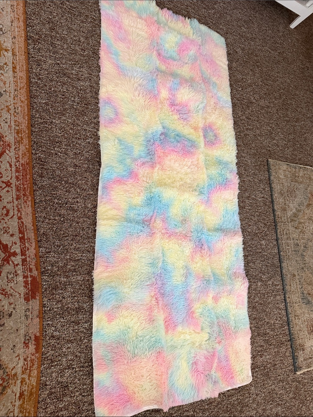 Fuzzy Rainbow Carpet Runner